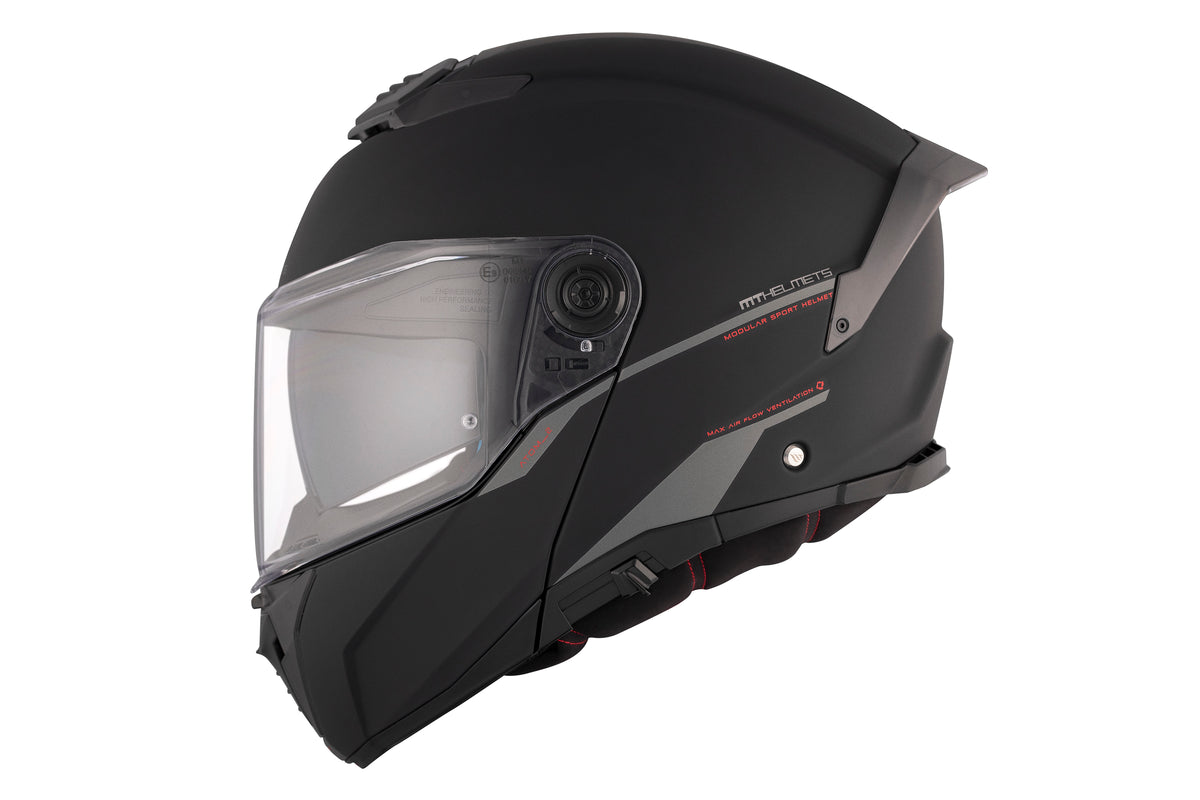 casco modular mt helmets MT Atom 2 SV Matt Black Modular Helmet – ECE 22.06 Certified