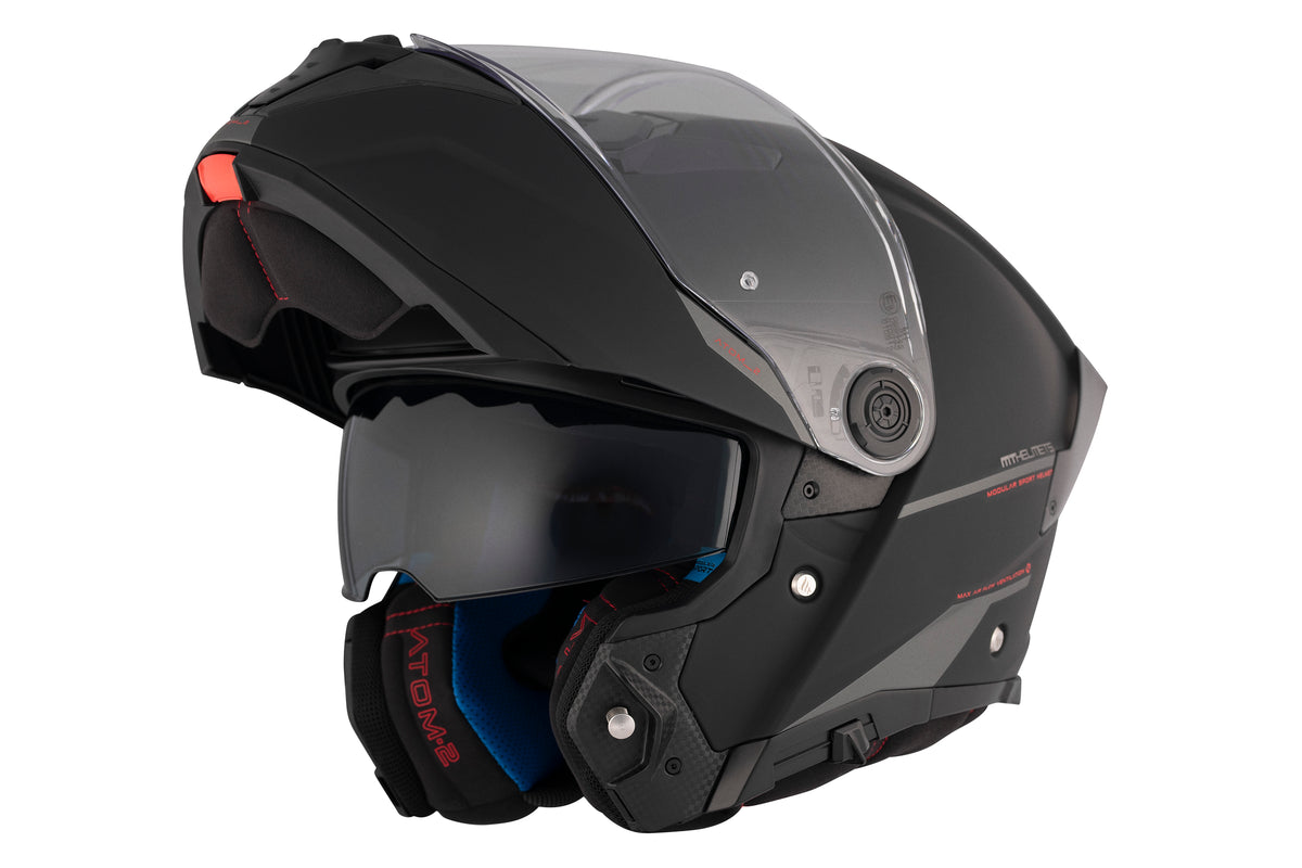 atom mt helmet MT Atom 2 SV Matt Black Modular Helmet – ECE 22.06 Certified
