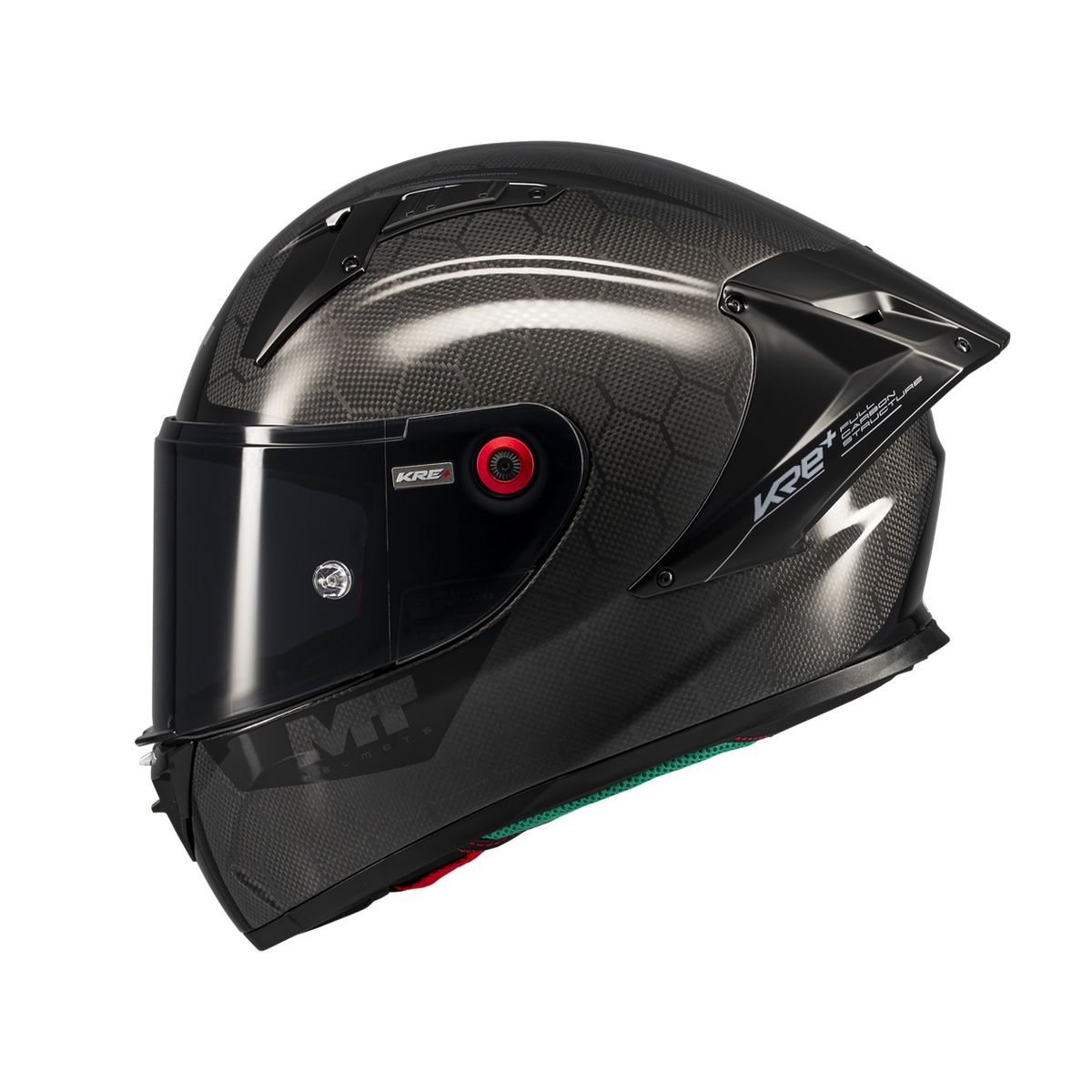MT HELMETS KRE+ S SOLID A11 GLOSS CARBON FULL FACE