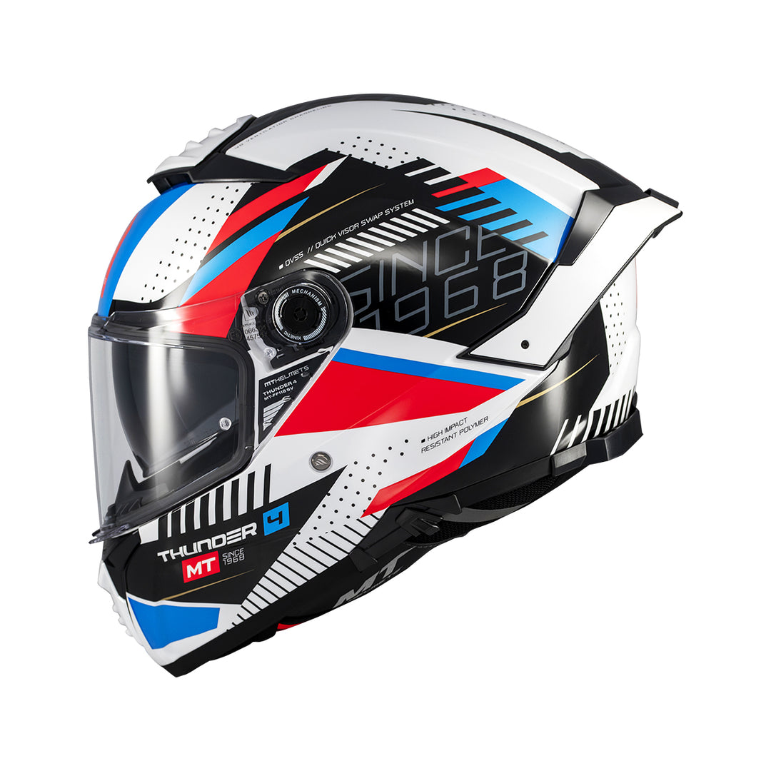 blue mt helmets Revenge 2 Scalpel (Gloss) Motorcycle Helmet Biker's Pad which makes them an ideal option to protect you in case of abrasion. MT helmets Thunder 3 SV