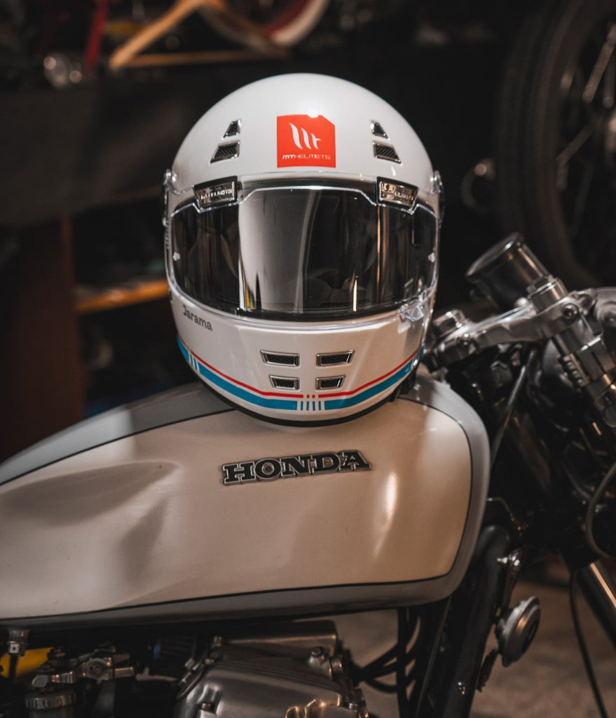 MT HELMETS من أم تي JARAMA SV A7 GLOSS WHITE خوذة فول فيس