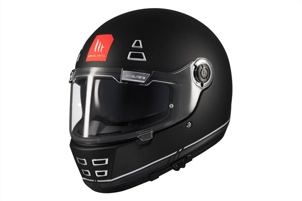MT Jarama SV Solid B2 Matt Black Helmet – Classic Style with Modern Safety Features