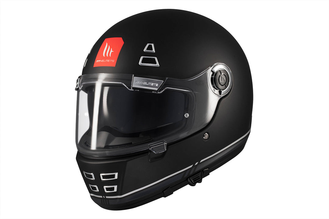 MT Jarama SV Solid B2 Matt Black Helmet – Classic Style with Modern Safety Features