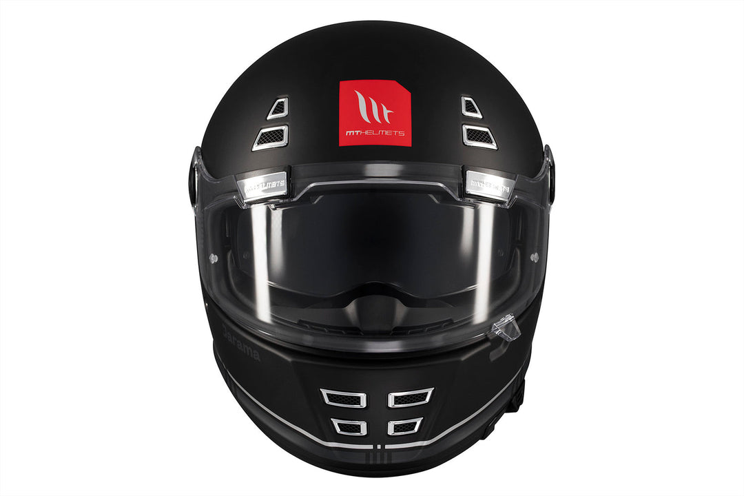 MT Jarama SV Solid B2 Matt Black Helmet – Classic Style with Modern Safety Features