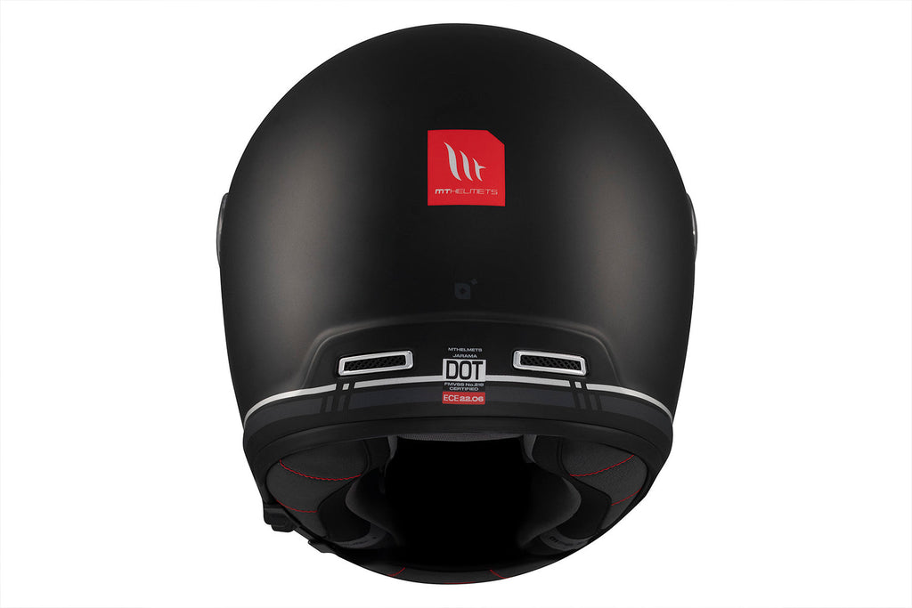 MT Jarama SV Solid B2 Matt Black Helmet – Classic Style with Modern Safety Features