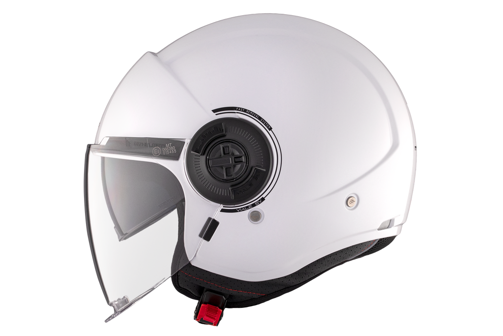 MT Viale SV S Gloss White Jet Helmet – Lightweight Urban Motorcycle Helmet with Sun Visor