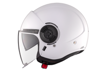 تحميل الصورة في عارض المعرض ، MT Viale SV S Gloss White Jet Helmet – Lightweight Urban Motorcycle Helmet with Sun Visor