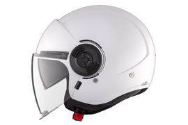 MT Viale SV S Gloss White Jet Helmet – Lightweight Urban Motorcycle Helmet with Sun Visor