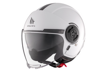 تحميل الصورة في عارض المعرض ، MT Viale SV S Gloss White Jet Helmet – Lightweight Urban Motorcycle Helmet with Sun Visor