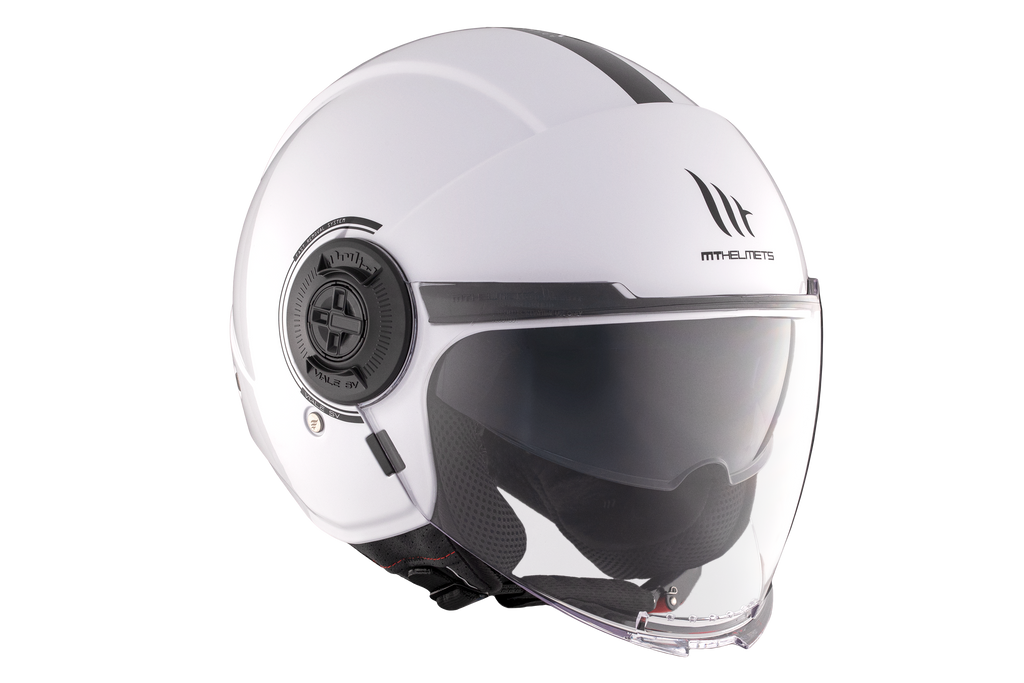 MT HELMETS من أم تي VIALE SV S SOLID A0 GLOSS WHITE خوذة مفتوحة الوجه