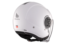 تحميل الصورة في عارض المعرض ، MT Viale SV S Gloss White Jet Helmet – Lightweight Urban Motorcycle Helmet with Sun Visor