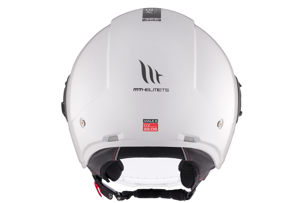 MT Viale SV S Gloss White Jet Helmet – Lightweight Urban Motorcycle Helmet with Sun Visor