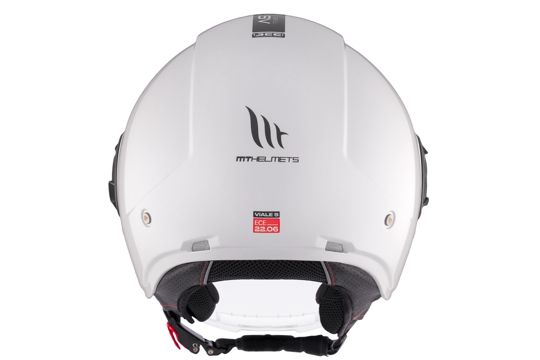 MT Viale SV S Gloss White Jet Helmet – Lightweight Urban Motorcycle Helmet with Sun Visor