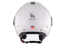 تحميل الصورة في عارض المعرض ، MT Viale SV S Gloss White Jet Helmet – Lightweight Urban Motorcycle Helmet with Sun Visor
