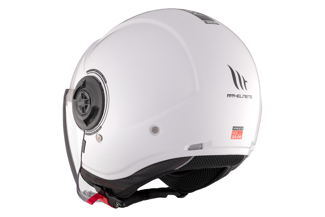 MT Viale SV S Gloss White Jet Helmet – Lightweight Urban Motorcycle Helmet with Sun Visor