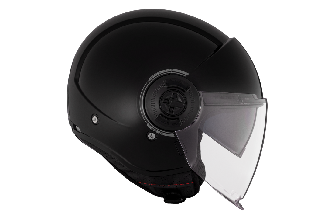 MT HELMETS VIALE SV S SOLID A1 GLOSS BLACK OPEN FACE HELMET