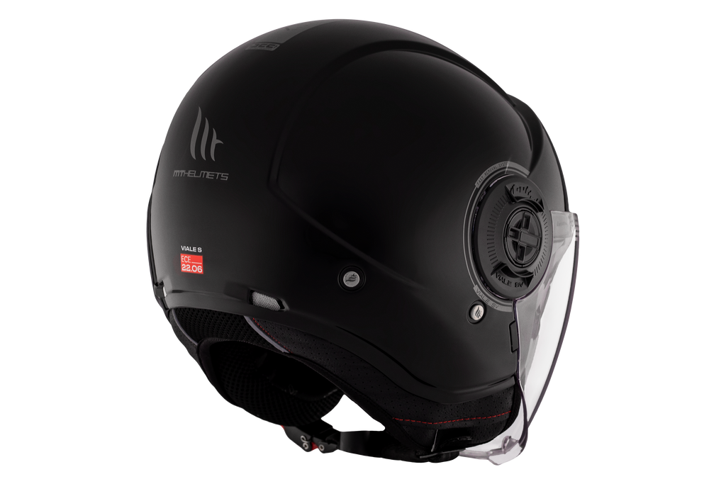 MT HELMETS من أم تي VIALE SV S SOLID A1 GLOSS BLACK خوذة مفتوحة الوجه