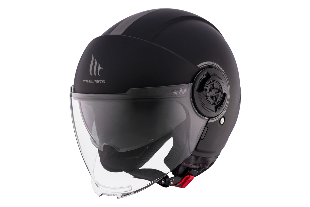 MT HELMETS VIALE SV S SOLID A1 GLOSS BLACK OPEN FACE HELMET