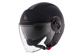 MT HELMETS VIALE SV S SOLID A1 GLOSS BLACK OPEN FACE HELMET