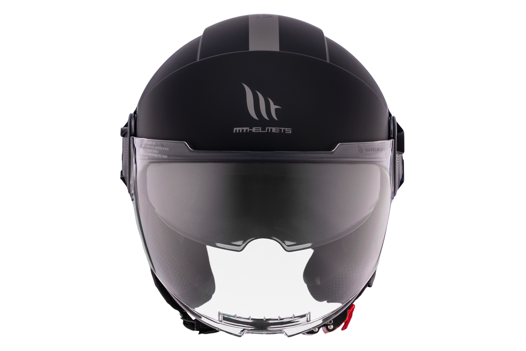 MT HELMETS VIALE SV S SOLID A1 GLOSS BLACK OPEN FACE HELMET