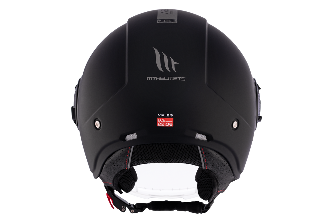 MT HELMETS VIALE SV S SOLID A1 GLOSS BLACK OPEN FACE HELMET