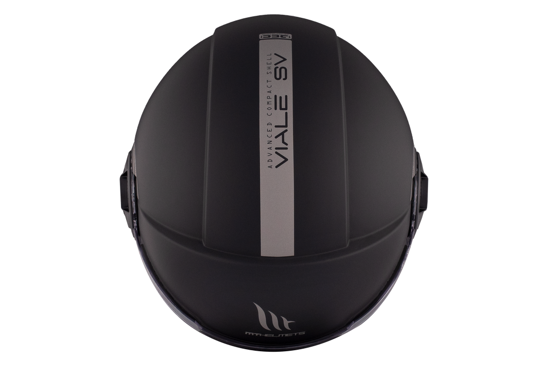 MT HELMETS VIALE SV S SOLID A1 GLOSS BLACK OPEN FACE HELMET