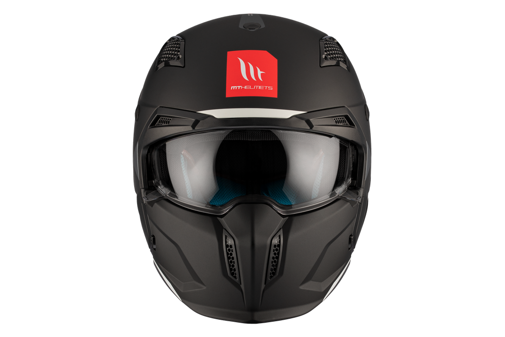 MT HELMETS من أم تي STREETFIGHTER SV S A1 MATT BLACK خوذة متعددة الأنماط 1/4