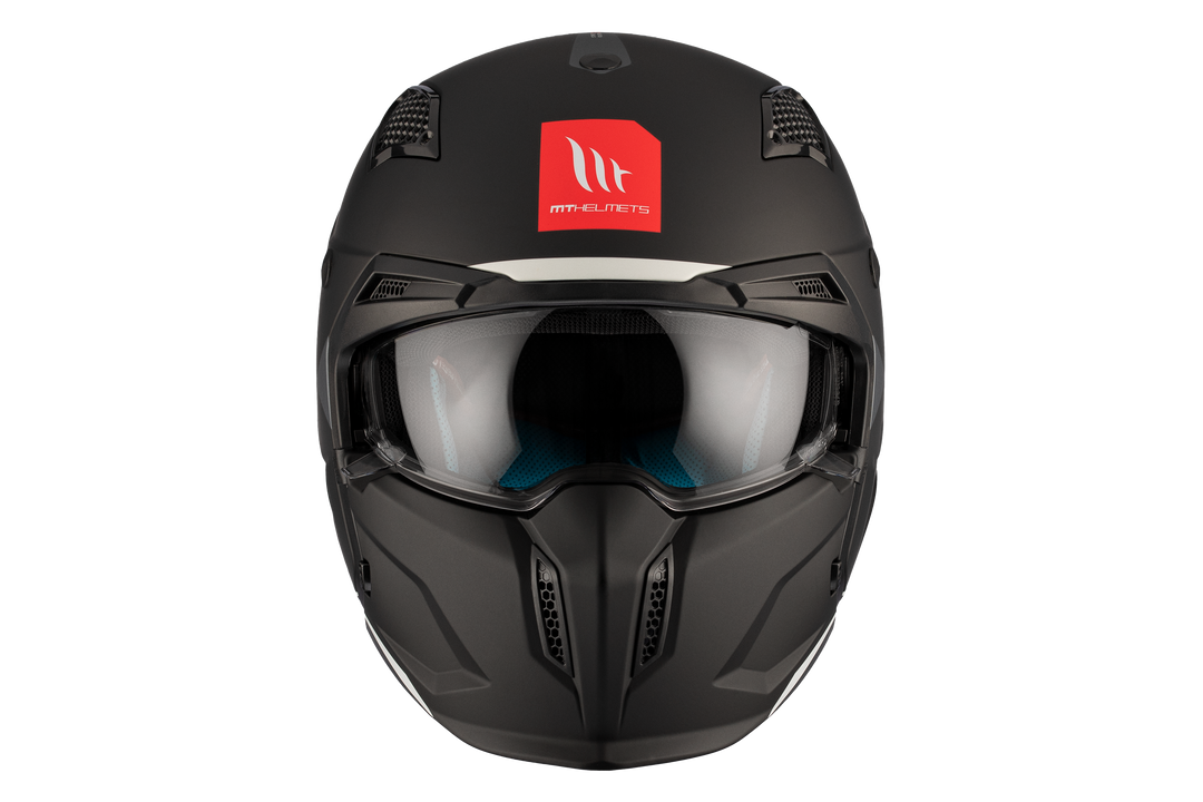 MT HELMETS من أم تي STREETFIGHTER SV S A1 MATT BLACK خوذة متعددة الأنماط 1/4
