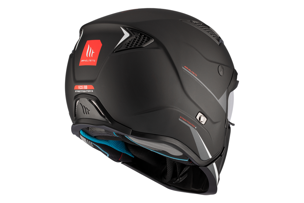 MT HELMETS من أم تي STREETFIGHTER SV S A1 MATT BLACK خوذة متعددة الأنماط 1/4