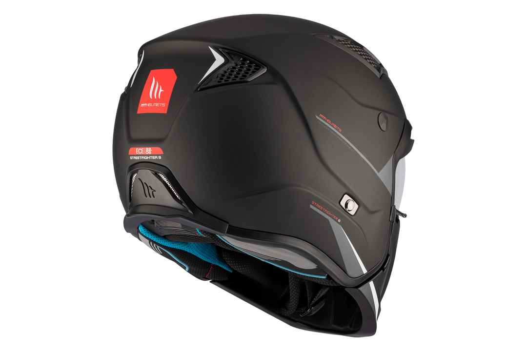 MT HELMETS من أم تي STREETFIGHTER SV S A1 MATT BLACK خوذة متعددة الأنماط 1/4