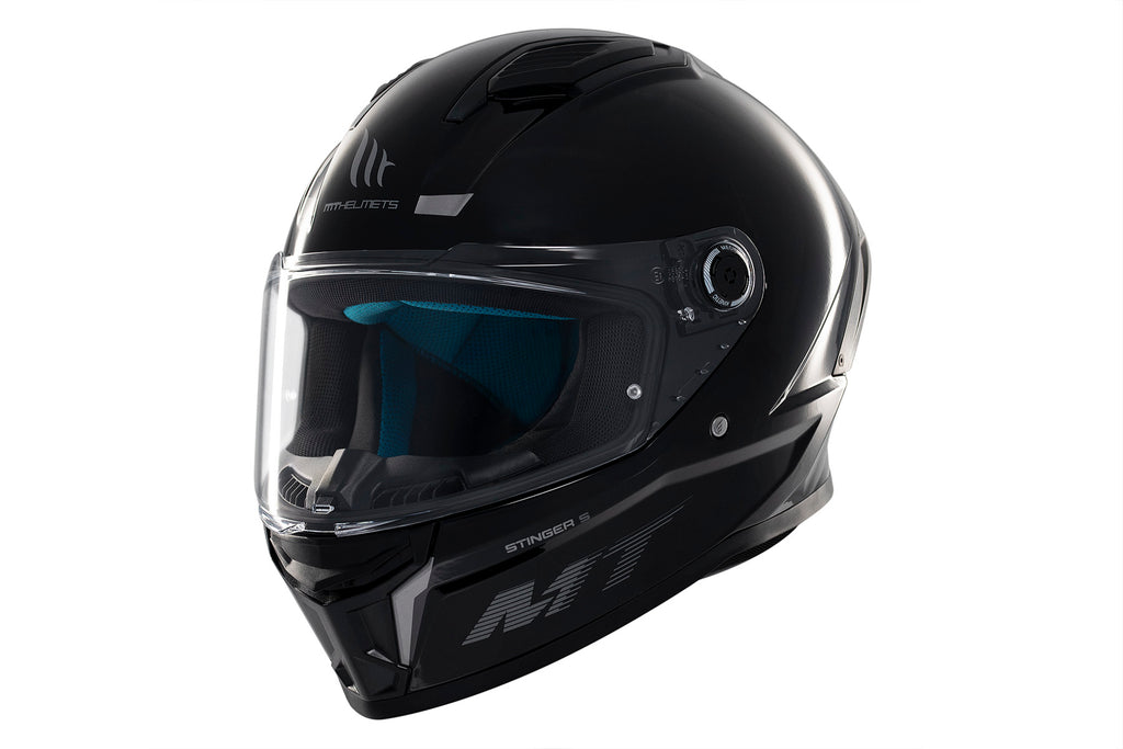 MT HELMETS من أم تي STINGER 2 A11 GLOSS BLACK خوذة فول فيس