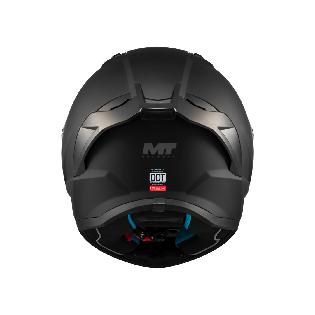 MT HELMETS STINGER 2 PURE A1 MATT BLACK FULL FACE HELMET