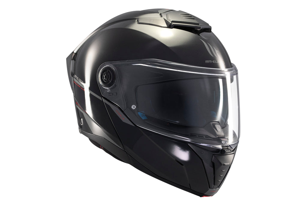MT Atom 2 SV Modular Helmet in Gloss Black – Flip-Up Design with Sun Visor and ECE 22.06 Safety