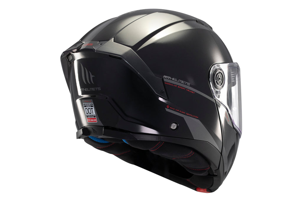 MT Atom 2 SV Modular Helmet in Gloss Black – Flip-Up Design with Sun Visor and ECE 22.06 Safety