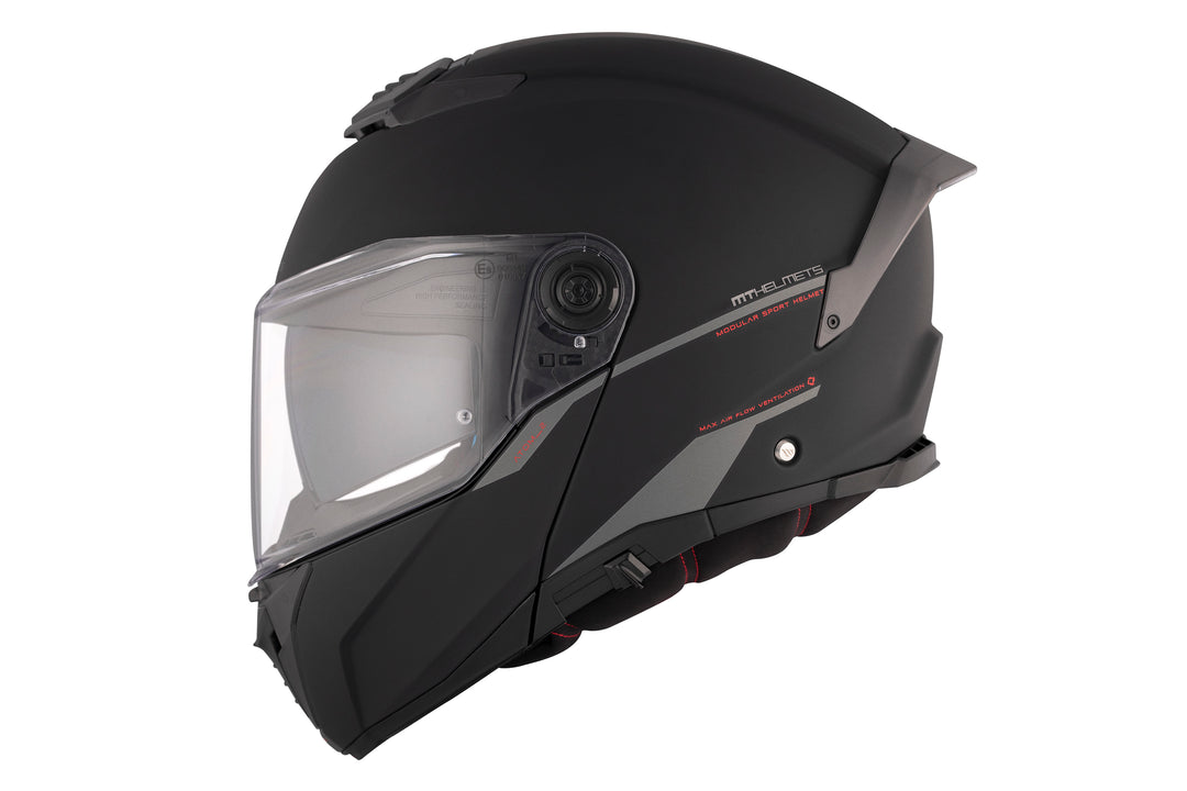 MT Atom 2 SV Matt Black Modular Helmet – ECE 22.06 Certified