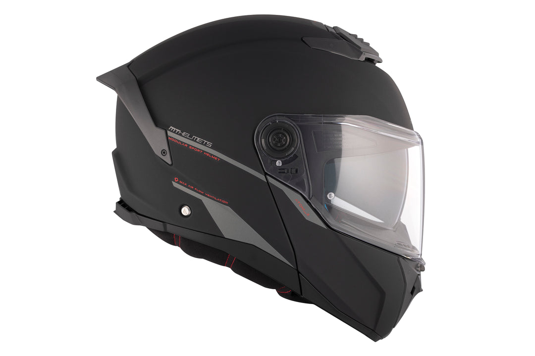 MT HELMETS ATOM 2 SV SOLID ATOM 2 SV A1 MATT BLACK MODULAR HELMET 