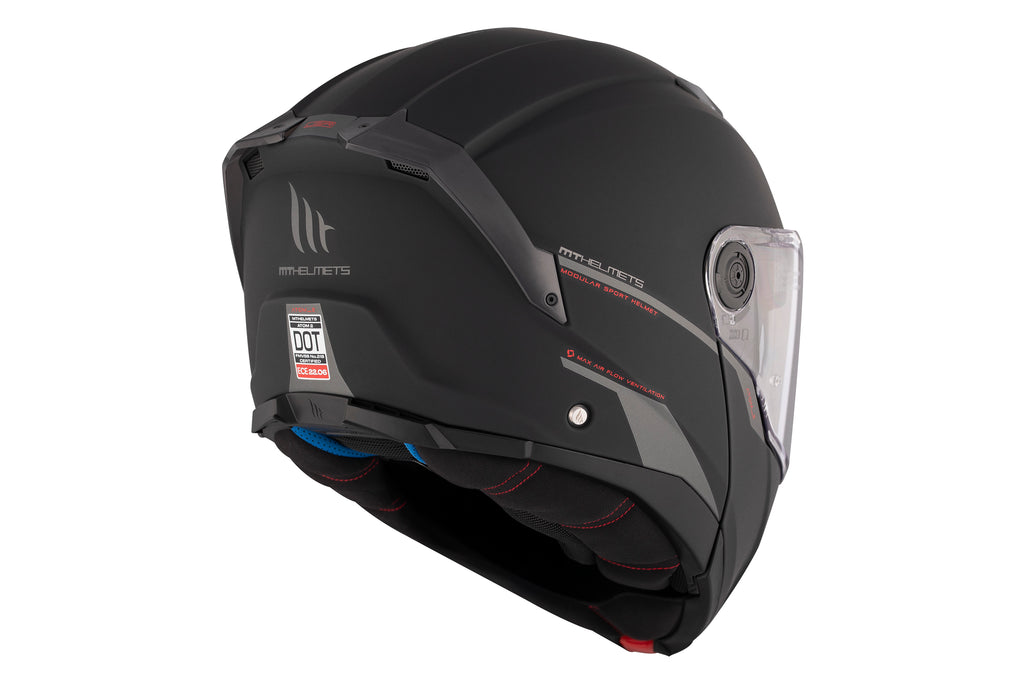 MT Atom 2 SV Modular Helmet – Solid A1 Matt Black, ECE 22.06 Certified Flip-Up Design