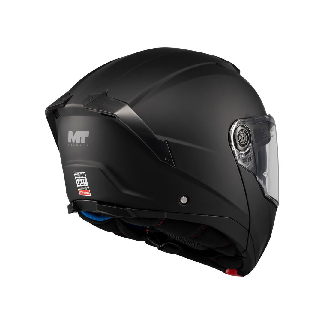 MT HELMETS ATOM 2 SV PURE A1 MATT BLACK MODULAR HELMET 