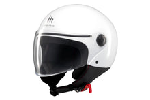 تحميل الصورة في عارض المعرض ، MT Street S Gloss White – Lightweight Urban Motorcycle Helmet with Long Visor and ECE 22.06 Approval