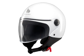 MT Street S Gloss White – Lightweight Urban Motorcycle Helmet with Long Visor and ECE 22.06 Approval