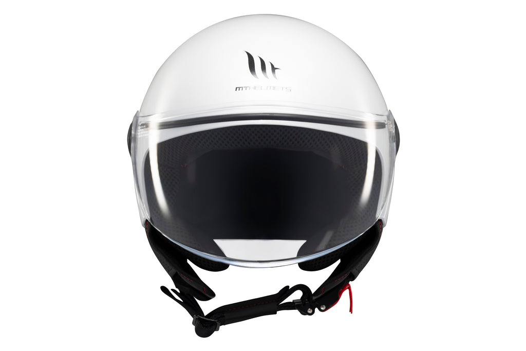 MT HELMETS من أم تي STREET S SOLID A0 GLOSS WHITE خوذة مفتوحة الوجه