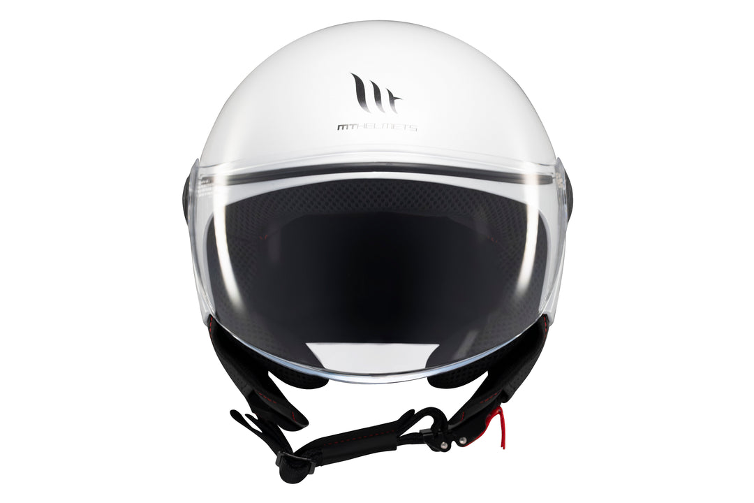 MT HELMETS من أم تي STREET S SOLID A0 GLOSS WHITE خوذة مفتوحة الوجه