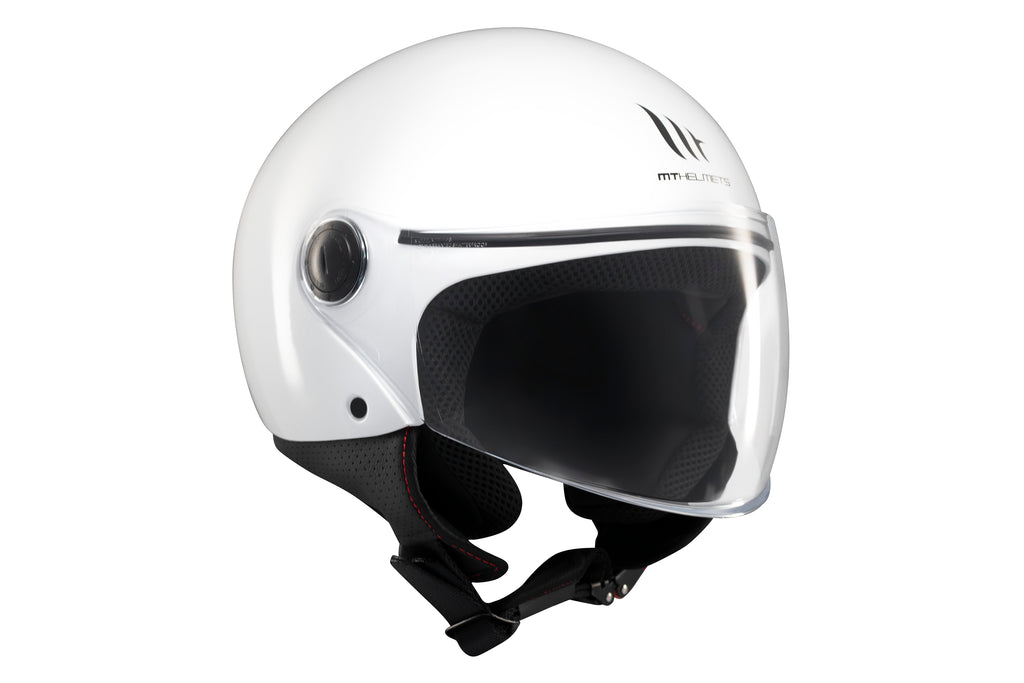 MT HELMETS من أم تي STREET S SOLID A0 GLOSS WHITE خوذة مفتوحة الوجه