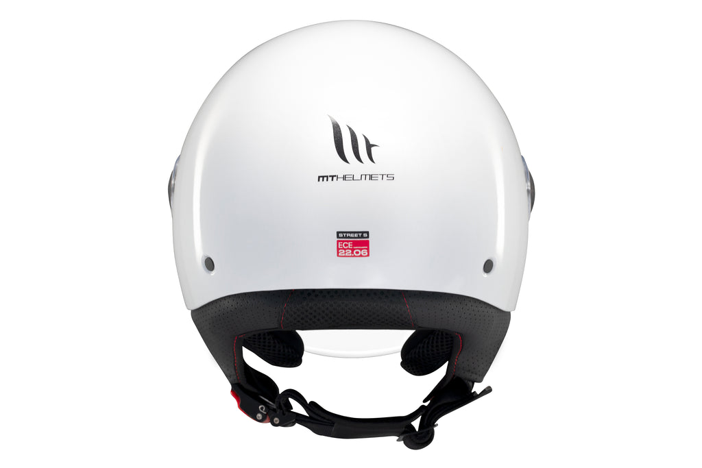 MT HELMETS من أم تي STREET S SOLID A0 GLOSS WHITE خوذة مفتوحة الوجه