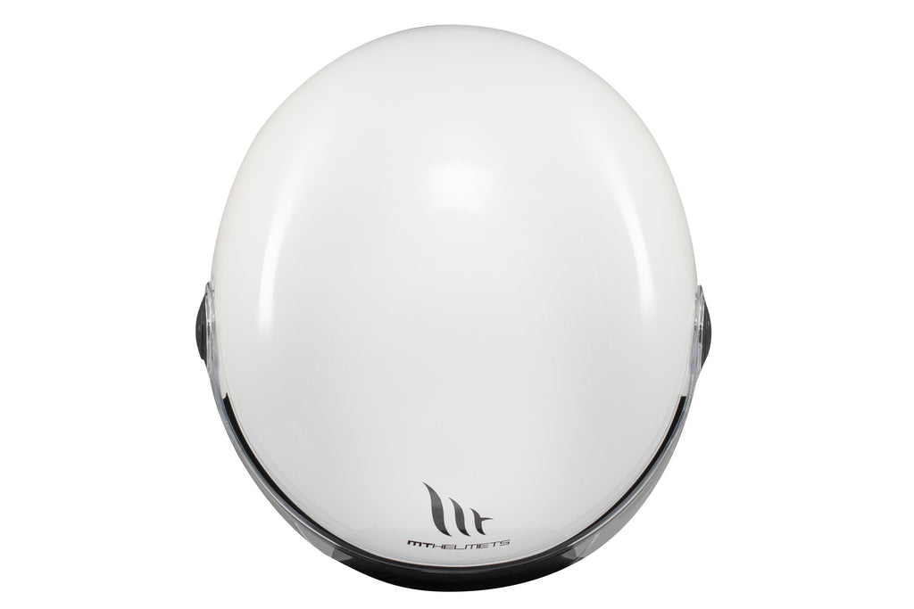 MT HELMETS من أم تي STREET S SOLID A0 GLOSS WHITE خوذة مفتوحة الوجه