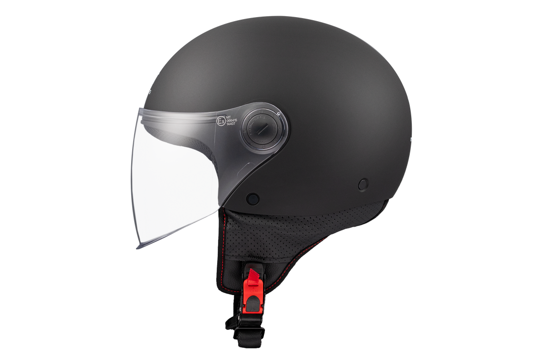 MT HELMETS STREET S SOLID A1 MATT BLACK OPEN FACE HELMET