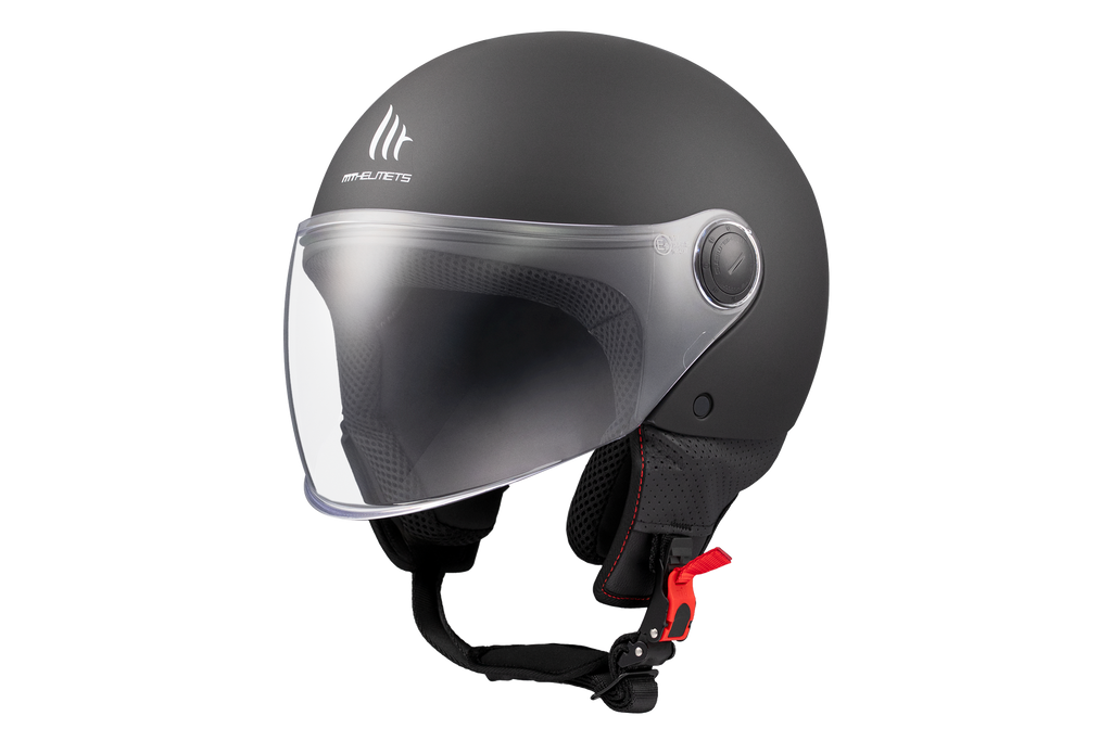 MT HELMETS من أم تي STREET S SOLID A1 MATT BLACK خوذة مفتوحة الوجه