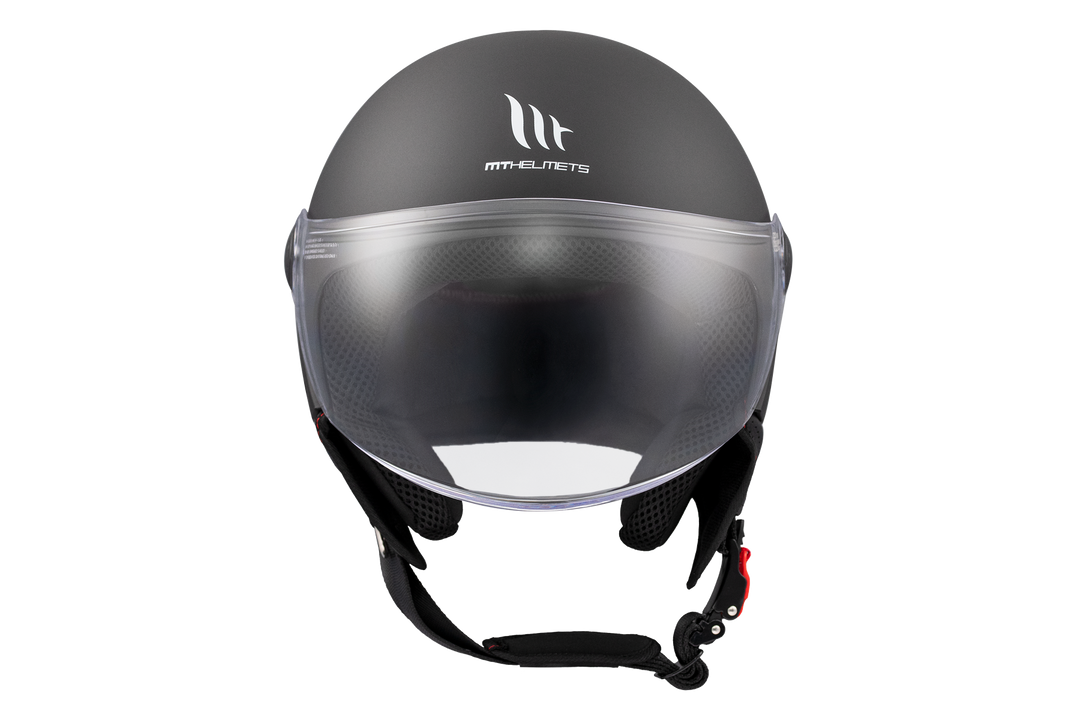 MT HELMETS STREET S SOLID A1 MATT BLACK OPEN FACE HELMET