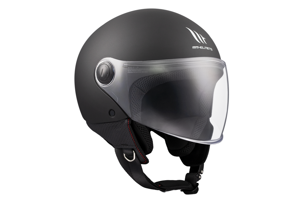 MT HELMETS من أم تي STREET S SOLID A1 MATT BLACK خوذة مفتوحة الوجه