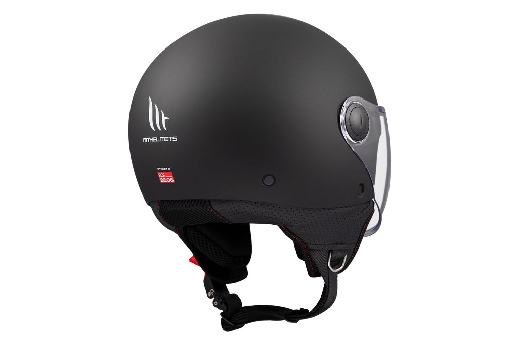MT HELMETS من أم تي STREET S SOLID A1 MATT BLACK خوذة مفتوحة الوجه